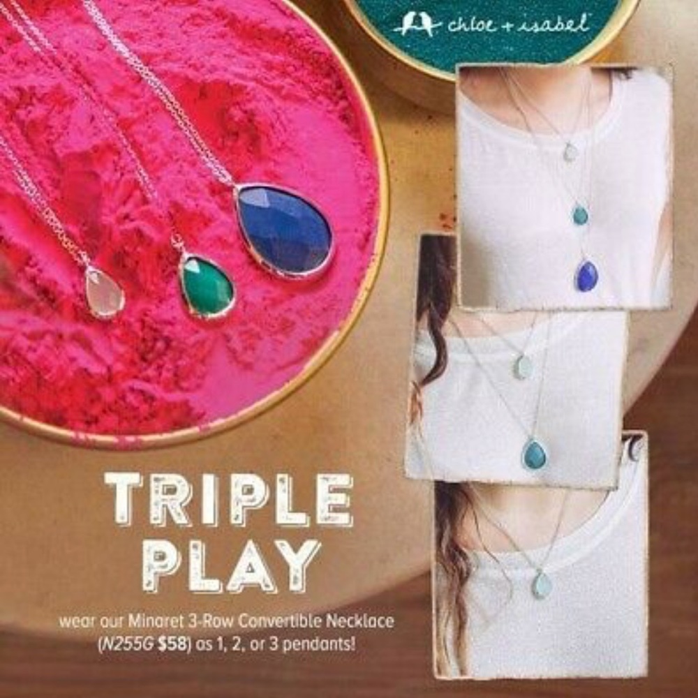 🆕 Minaret 3 Row Convertible Necklace c+i N255S
